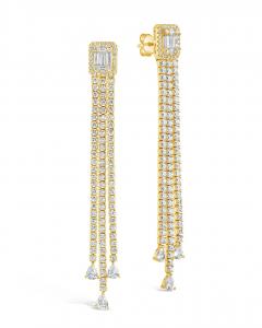 Серьги-гвоздики Naomi CZ с подвесками Sterling Forever, золотой