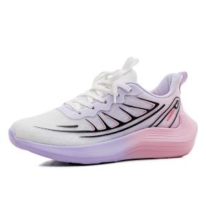 WARRIOR Дышащие легкие противоскользящие низкие кеды для бега женские фиолетово-бело-розовые, цвет Purple/White/Pink