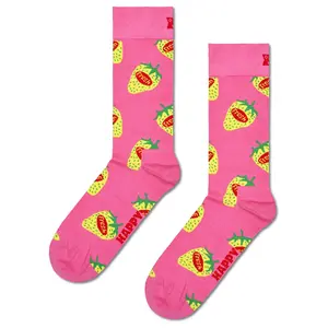 Носки Happy Strawberry fresh crew, розовый