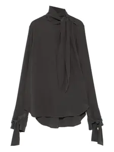 Шелковый топ с завязками Ermanno Scervino, зеленый