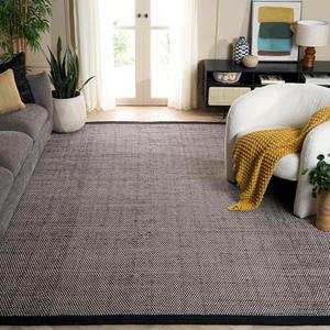 Ковер SAFAVIEH, 305 x 427 см, Vermont Collection, Black, геометрический рисунок, идеально подходит для помещений с высокой проходимостью: гостиная, спальня, столовая (VRM807Z)