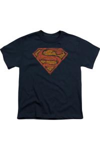 Футболка с принтом Супермена для детей с короткими рукавами Gildan, темно-синий