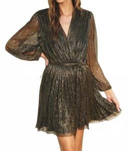 Мини-платье Holiday Glam с люрексом в черном, золотом и серебристом мерцании Dress Forum, Black Gold/Silver Shimer