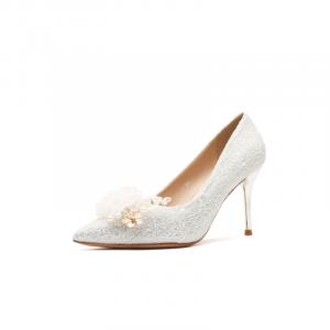 QITUMAUL Серебряные лодочки на шпильке с узким каблуком, цвет Silver[Heel Height 6.5cm]