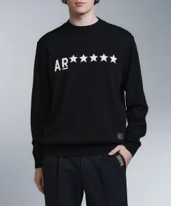 Вязаная футболка из шерстяной смеси с логотипом в виде звезды Archivio, цвет Black (001)