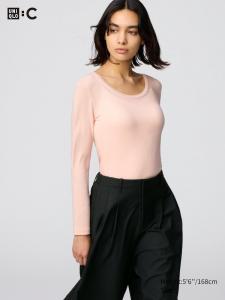 Футболка HEATTECH Extra Warm с овальным вырезом Uniqlo, 11 pink