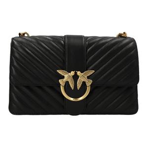 PINKO Сумка через плечо Love Icon Leather Crossbody Bag, женская, черная