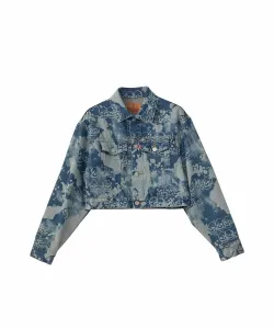 Джинсовая куртка с рисунком в виде каплей и черепа Hysteric Glamour, цвет L Indigo (Used Light Color)