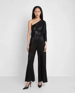 Женские широкие брюки с блестками Trucco, черный