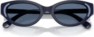 Женские солнцезащитные очки Swarovski SK6030F с низкой переносицей и круглой оправой, Blue/Dark Blue
