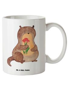 Кружка XL Выдра Букет без слов в белом цвете Mr. & Mrs. Panda