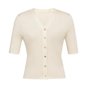 Топ-кардиган Deep Breath вязаный со средними рукавами, коричневый