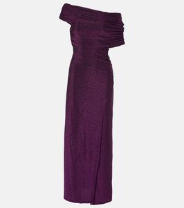 Платье макси из джерси Agustin Diane von Furstenberg, Metallic Red Purple