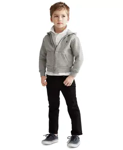 Детская и мальчиковая худи из хлопкового флиса Polo Ralph Lauren, серый