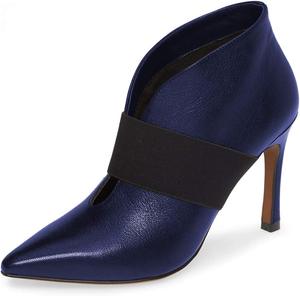 Женские элегантные ботильоны YDN с заостренным носком, на каблуке, с закрытым носком, эластичные короткие ботинки, высокие каблуки, обувь с V-образным вырезом, для официальных мероприятий, осень-зима, женская праздничная обувь, Blue