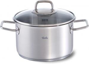 Кастрюля Fissler Viseo/из нержавеющей стали (3,6 л - Ø 20 см) со стеклянной крышкой, внутренней мерной шкалой, бортиком для удобного слива, совместима с индукционными плитами, энергосберегающая, подходит для всех типов плит