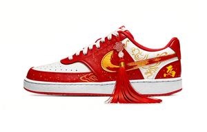 Кроссовки Court Vision мужские низкие белые Nike, red