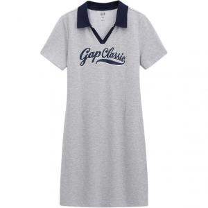 Женское платье с коротким рукавом GAP, светло-серый