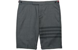 Футболка из смесовой шерсти с 4 полосами THOM BROWNE, темно-серый