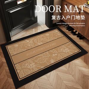 Budis Коврик для входной двери 80х100 см из мутонового бархата, водостойкий, нескользящий, в винтажном стиле, можно обрезать по размеру