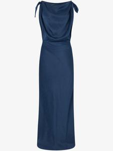 Платье миди из шелка от Roberto Cavalli, синий