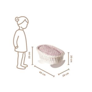 ПЛЕТЕНАЯ КАЧАЛКА ДЛЯ КУКОЛ С ПОДСТЬЕМ 46Х28 В 20/25 СМ - универсальная WickerPL