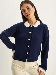 Bianco Lucci Вязаный кардиган в морском синем