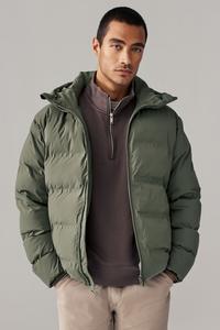 Водонепроницаемый термосварной пуховик с капюшоном Next, зеленый