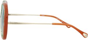 Солнцезащитные очки Chloé круглой/овальной формы, коричнево-золотисто-голубые, класса люкс, изготовлены в Италии, оправа из биоинъекционного стекла, дизайнерская мода для повседневной роскоши Chloe