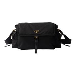 Re Nylon Recycled Nylon Messenger Bag, Shoulder Bag Large Women's Black PRADA, Set (Bag+Dust Bag)