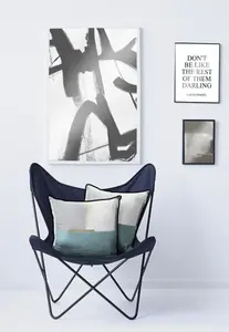 АПЭЛТ декоративная подушка "Фиск", чехол на подушку с наполнителем, 1 шт APELT 48х48 см, синий/бензин