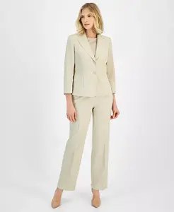 Женский пиджак с двумя пуговицами и удлиненной талией, брючный костюм, стандартный и миниатюрный Le Suit, коричневый/бежевый