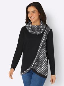 Рубашка с высоким воротом, с принтом черного и экрю WITT WEIDEN