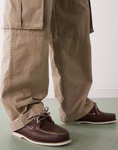 Туфли-лодочки Timberland с двумя люверсами из темно-коричневой кожи