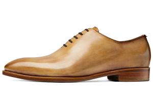 Британские деловые туфли-оксфорды из натуральной кожи, мужские туфли светло-абрикосового цвета THOM WILLS, Light Apricot Polished B761