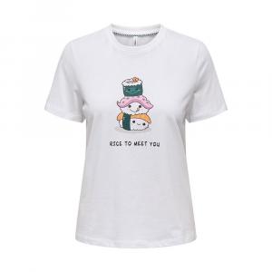 Футболка с коротким рукавом Only Gurli Life Reg, белый