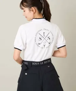 Женская футболка для гольфа с воротником-стойкой и принтом на спине Avv, цвет White