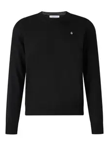 Свитер с круглым вырезом и декором Skull Alexander McQueen, черный