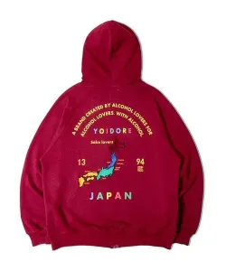 Мужская толстовка на молнии YOIDORE/Drunken Souvenir Select Brands, цвет Wine