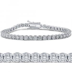 Теннисный браслет с 6 1/4-каратными выращенными в лаборатории бриллиантами, белое золото 14 карат Pompeii2, 14K White Gold