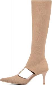 Женские сапоги NEWBELLA на каблуке-стилетто с высокой голенью - дышащие сетчатые сапоги с вырезами для повседневной носки весной и осенью, Apricot