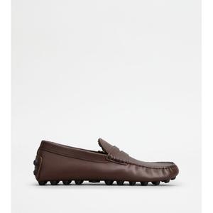 Gommino Bubble in Leather - Furry Lining TOD's, коричневый
