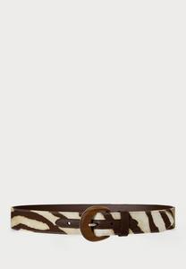 Пояс Zebra Print Wood Buckle Wide Lauren Ralph Lauren, черный