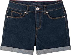 Джинсовые шорты бойфренд-кроя Calvin Klein для девочек, Dark Rinse/Cuff