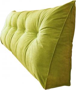 Двустороннее изголовье для сидения и лежа, клиновидная подушка для чтения, подушка для поддержки положения во время чтения, подушка для спины и поясницы, мягкая и дышащая подушка для спины во время чтения (цвет: зеленый) COZMAX, Green A