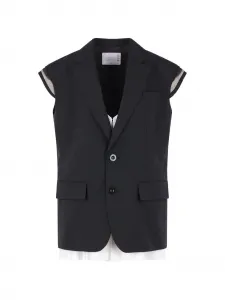 Полосатый жилет Sacai, черный