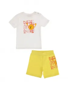 Комплект с шортами с принтом Diesel Kids, белый