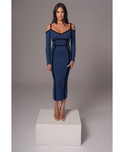 Вязаное платье миди Debora JLUXLABEL, Blue