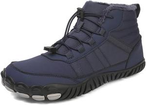 Женские и мужские зимние сапоги, зимняя обувь, мужские водонепроницаемые зимние ботинки, широкая носочная часть, ботинки для босых ног, с меховой подкладкой, минималистичные уличные кроссовки, ботильоны, противоскользящие Soft time TOY, Blue