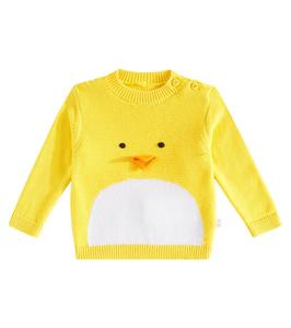 Детский хлопковый свитер Stella Mccartney Kids, желтый
